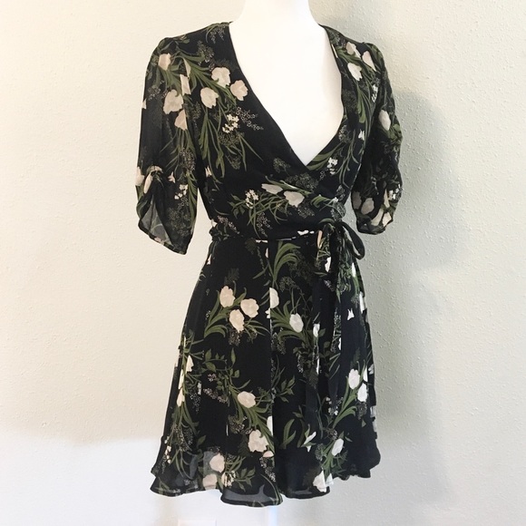 Reformation Dresses & Skirts - REFORMATION black MONICA wrap dress Anastasia